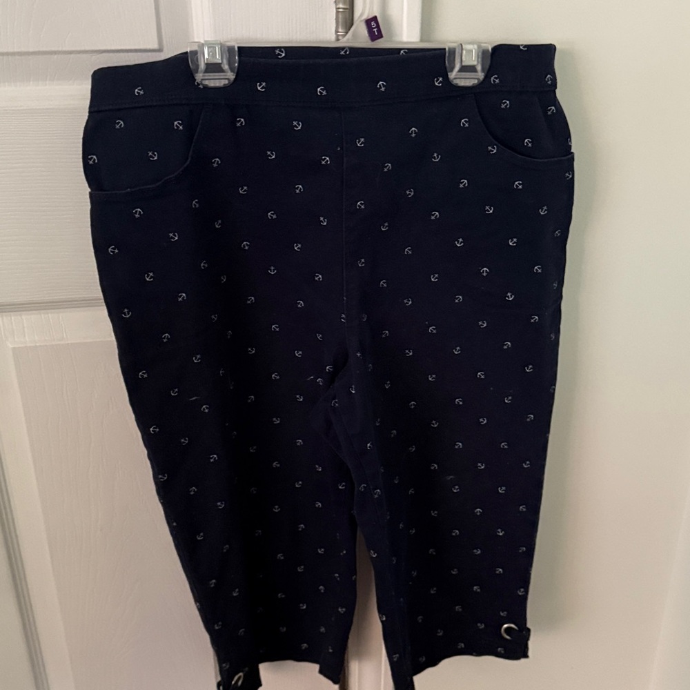 Croft & Barrow Dark Blue Anchor Pattern Pants